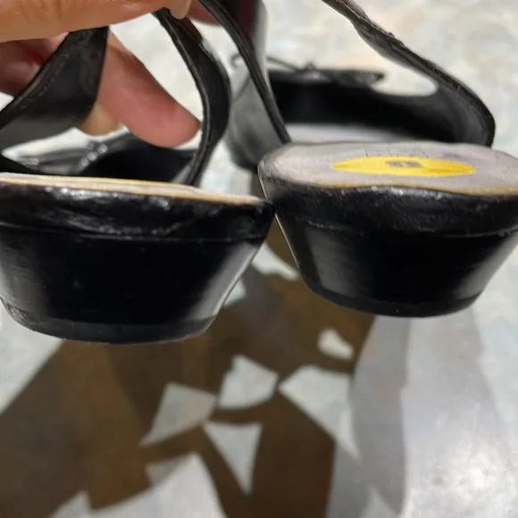 Franco Sarto black leather sling backs (sz 8) - Picture 7 of 14